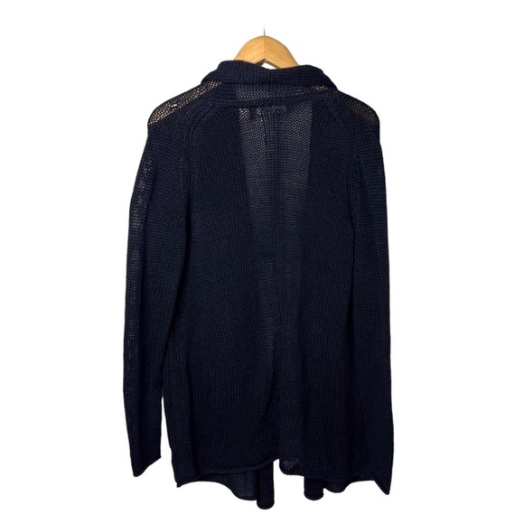Inhabit Cotton Shawl Collar Open Front Cardigan
Navy Blue Size L Knit - Picture 3 of 5